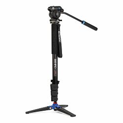 Benro Video stativ A38FD Alu Monopod Kit - Flip Leg Locks, S2PRO Head, 3 Leg Base