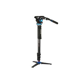 Benro Video stativ A48F Alu Monopod Kit - Flip Leg Locks, S6PRO Head, 3 Leg Base  177cm