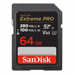 SanDisk Memorijska kartica SDSDXEP-064G-GN4IN Extreme PRO 64 GB, R280 MB/s, W100 MB/s, V60 UHS-II