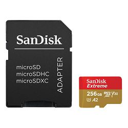 SanDisk Memorijska kartica SDSQXAV-256G-GN6MN Extreme microSDXC 256GB R190MB/s / W130MB/s  A2 C10 V30 UHS-I U3